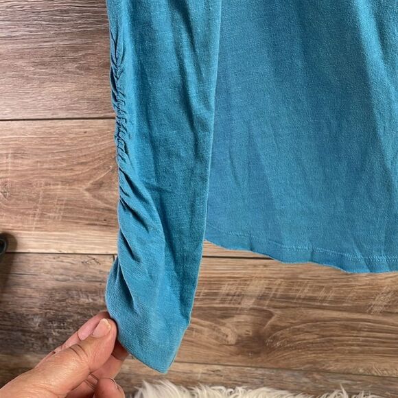 Nine West Vintage America Ladies Teal Long Sleeve Floral Top, Size XS - Picture 3 of 6